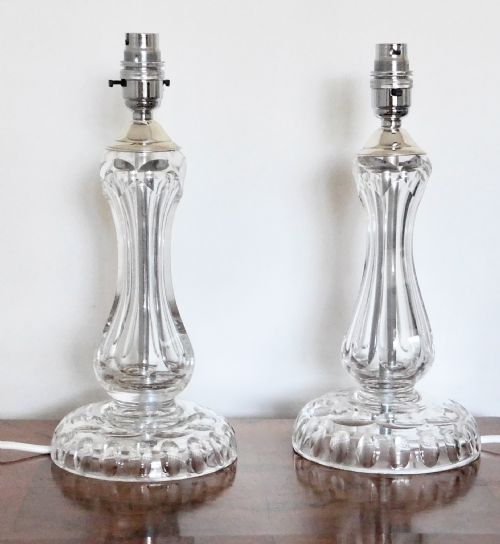 fig 1. A PAIR OF ANTIQUE GLASS LAMPS