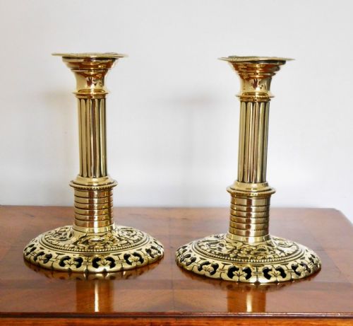 Pair Victorian Brass Candlesticks