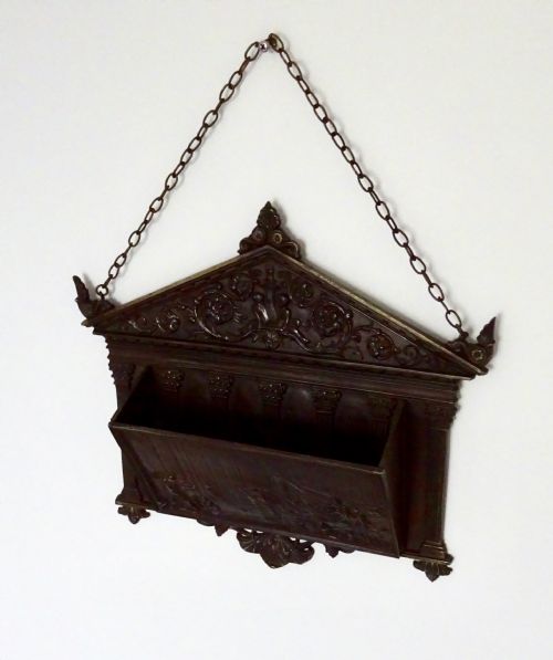 19thc Cast Iron Wall Hanging Letter Rack