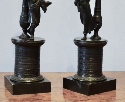 fig 1. PAIR VICTORIAN BRONZE CANDLESTICKS