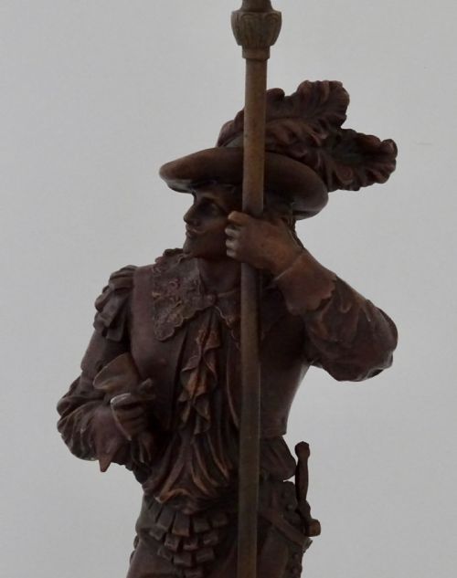 fig 2. TALL SPELTER CAVALIER 'DON JUAN' LAMP