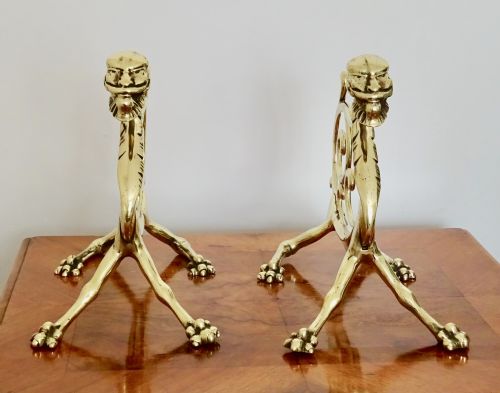 fig 1. A PAIR OF VICTORIAN MYTHOLOGICAL FIRE DOGS