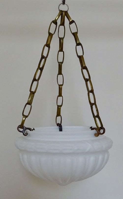 fig 2. PAIR EDWARDIAN HALF GLOBE CEILING LIGHTS