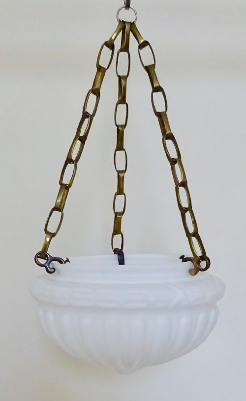 fig 1. PAIR EDWARDIAN HALF GLOBE CEILING LIGHTS