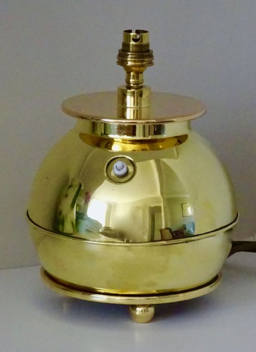 1930'S Heavy Round Brass Lamp