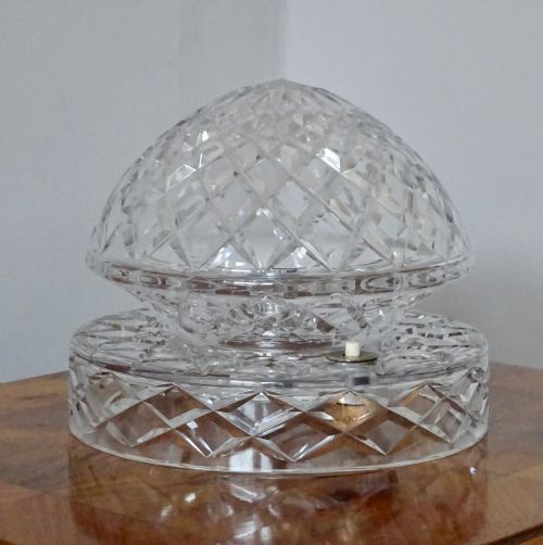 Circa 1930 Heavy Cut Glass 'Mushroom' Lamp