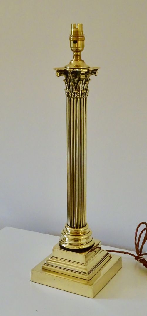 Tall Victorian Corinthian Column Lamp
