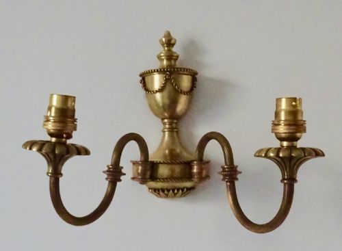 Set of Three Edwardian Brass Wall Lights
