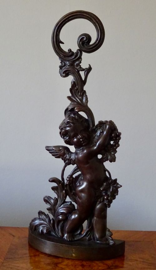 Victorian Bronze Bacchus Cherub Door Stop