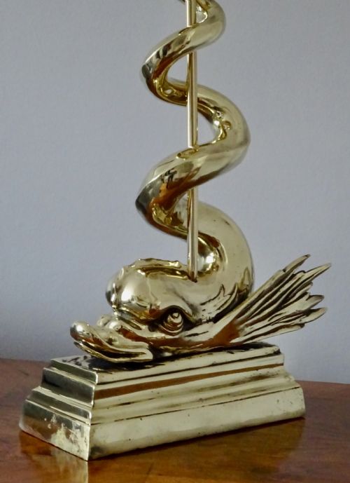 fig 1. VICTORIAN BRASS DOLPHIN DOORSTOP