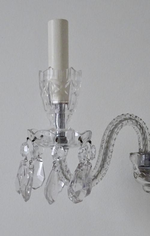 fig 1. PAIR CUT GLASS WALL LIGHTS
