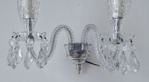fig 2. PAIR CUT GLASS WALL LIGHTS