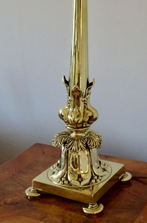 fig 1. TALL ART NOUVEAU BRASS LAMP