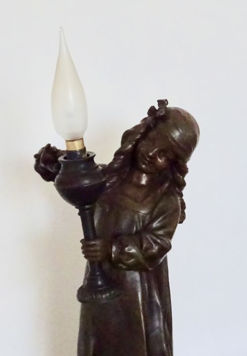 fig 1. SPELTER LAMP BY A J SCOTTE