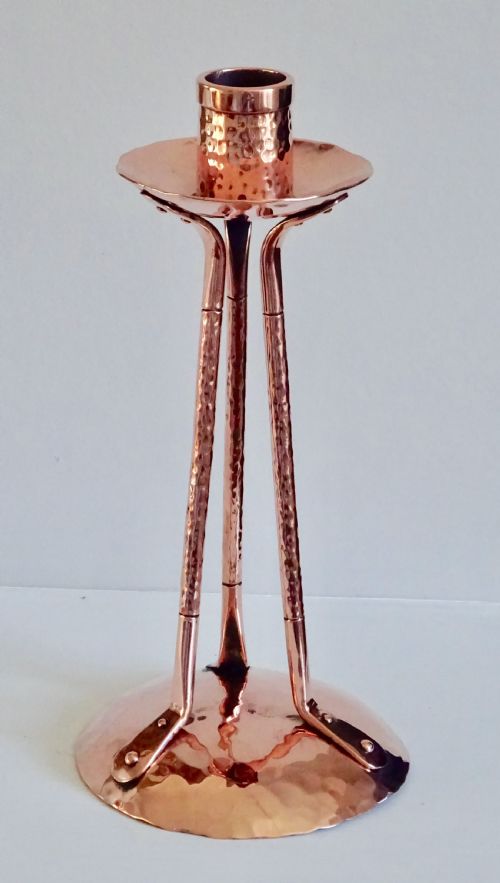 fig 1. HANDMADE ARTS AND CRAFTS COPPER CANDLESTICK