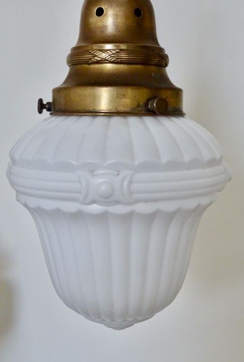 fig 1. SMALL WHITE GLOBE CEILING LIGHT