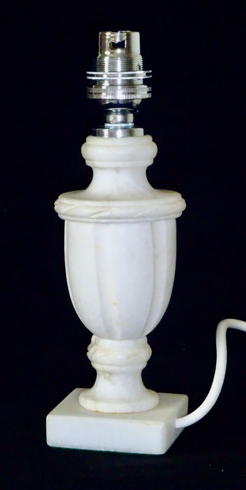 A Small White Marble  Lamp