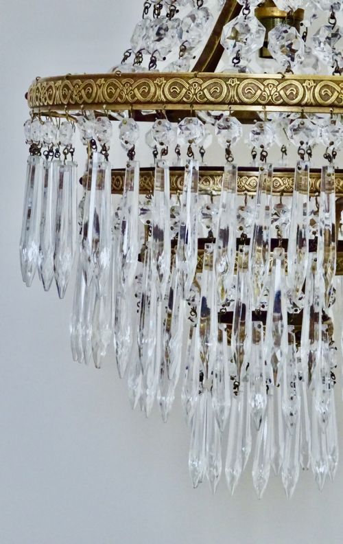 fig 2. EARLY 20thC FOUR TIER GLASS CHANDELIER