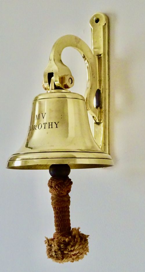 Wall Mounted Edwardian Ship's Bell  'M V   Dorothy'