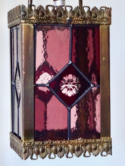 Victorian  Stained Glass Lantern