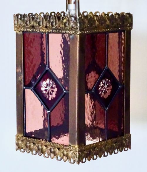 fig 1. VICTORIAN STAINED GLASS LANTERN