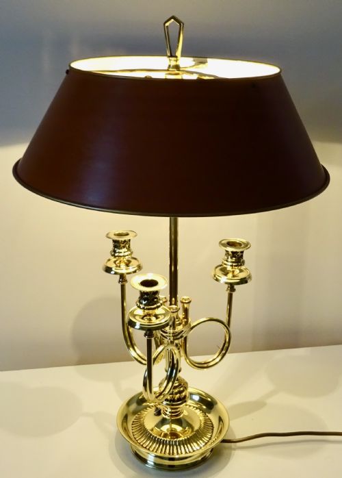 fig 1. A BOUILOTTE LAMP WITH ORIGINAL METAL SHADE
