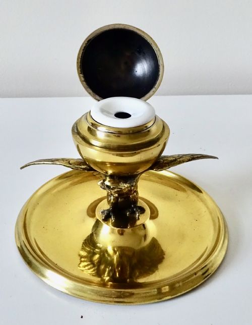 fig 1. VICTORIAN BRASS EAGLE INKWELL