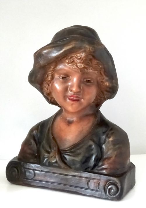 1930 PLASTER BUST MARKED 181 CF PARIS - ADDITIONAL PHOTO 4