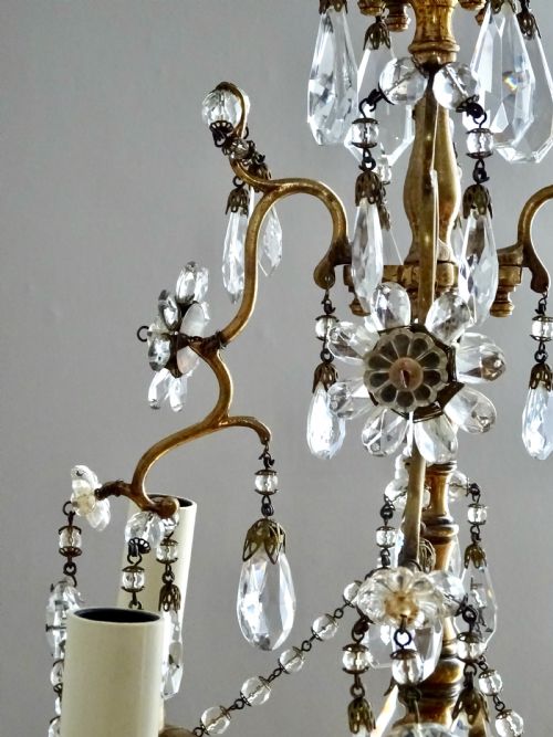 fig 1. CANDLE LIT CHANDELIER CONVERTED TO ELECTRICITY