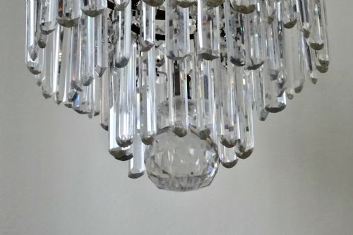1910 FINE QUALITY CRYSTAL DROP CEILING LIGHT - ADDITIONAL PHOTO 2