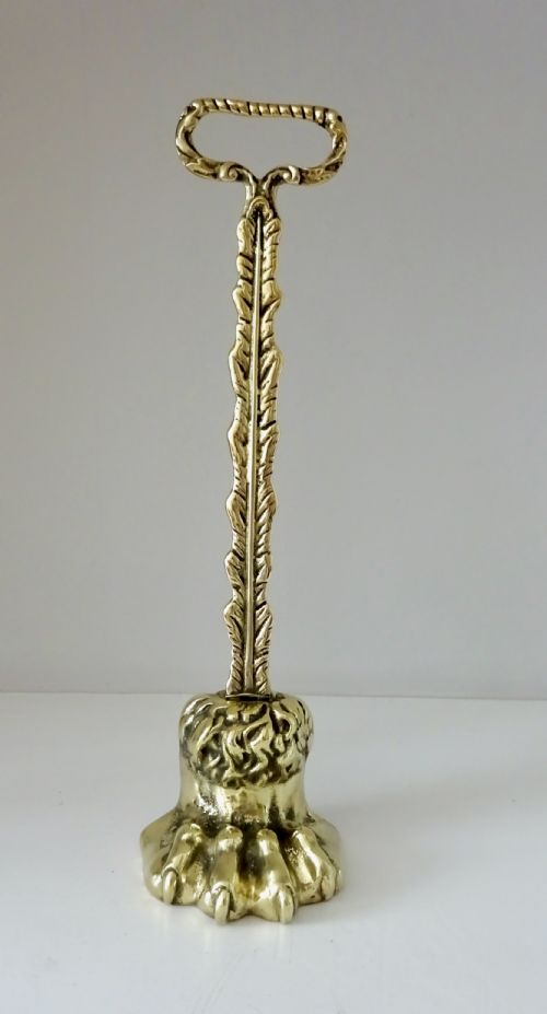 Victorian Brass Lion's Foot Doorstop