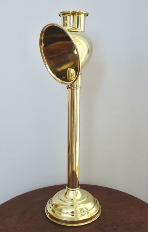Spring Loaded Brass Candle Lamp and Original Shade