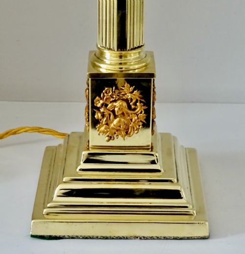 fig 1. EARLY 20THC BRASS COLUMN TABLE LAMP