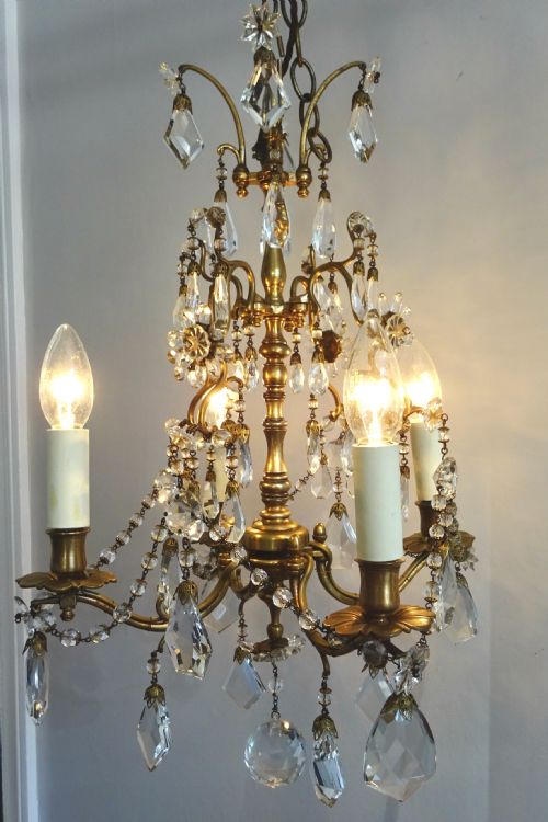 Candle Lit Chandelier Converted to Electricity