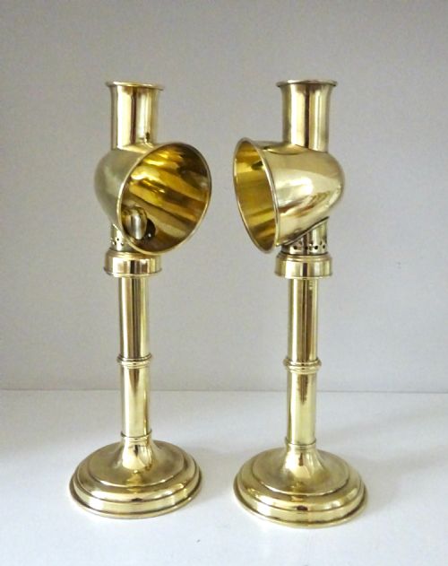 Pair of Spring Loaded Candle Lamps with Original Shades