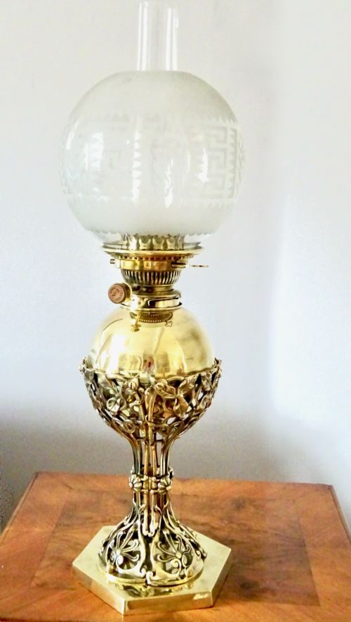 Decorative Hinks Oil Lamp and Shade
