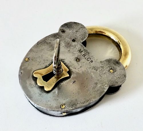 Large Iron Padlock and Key