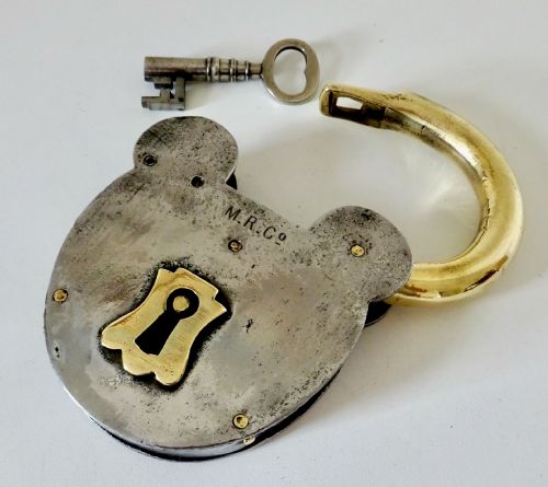 fig 1. LARGE IRON PADLOCK AND KEY 