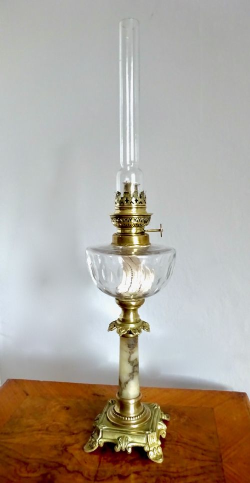 French Oil Lamp with Original Chimney