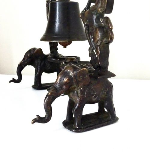 C18901910 BRONZE BELL WITH ELEPHANTS AT THE BASE - ADDITIONAL PHOTO 3