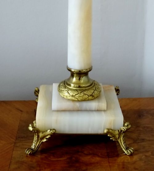 fig 1. MARBLE AND BRASS TABLE LAMP