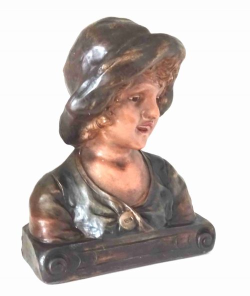 1930 PLASTER BUST MARKED 181 CF PARIS - ADDITIONAL PHOTO 8