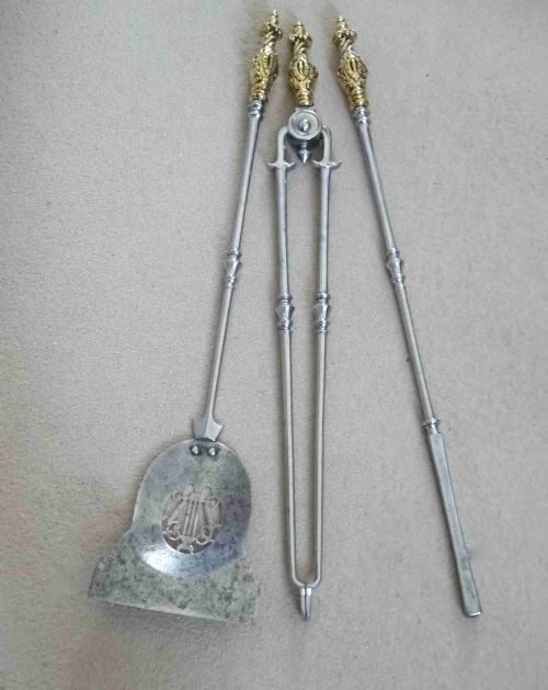 1880 STEEL AND BRASS FIRE IRONS - ADDITIONAL PHOTO 6