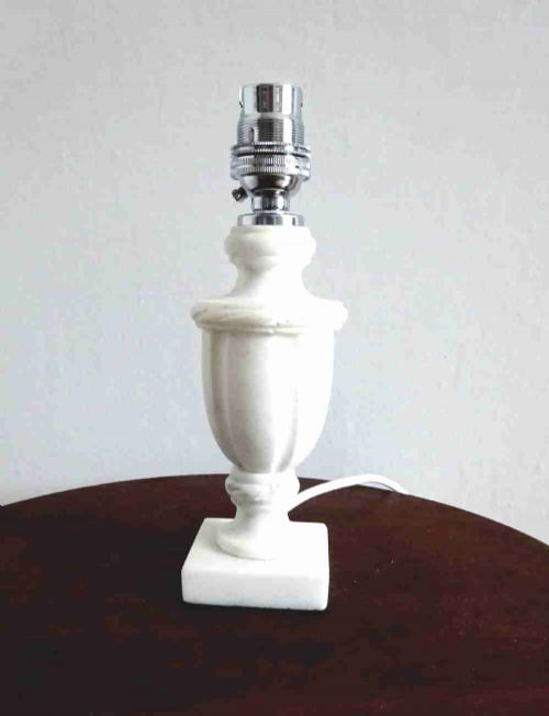 C1910-1940 SMALL WHITE MARBLE LAMP