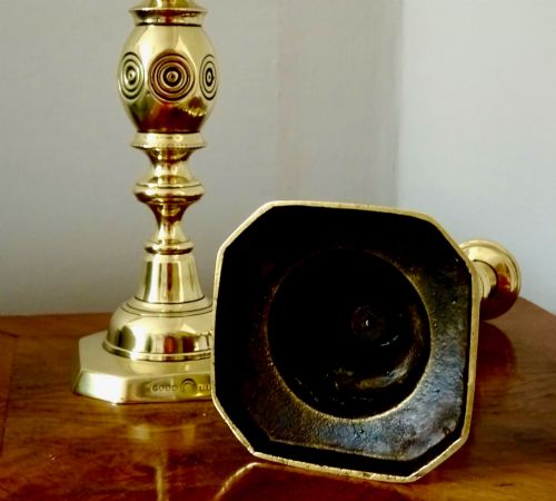 18801910 PAIR VICTORIAN 'GOOD LUCK' CANDLESTICKS - ADDITIONAL PHOTO 3