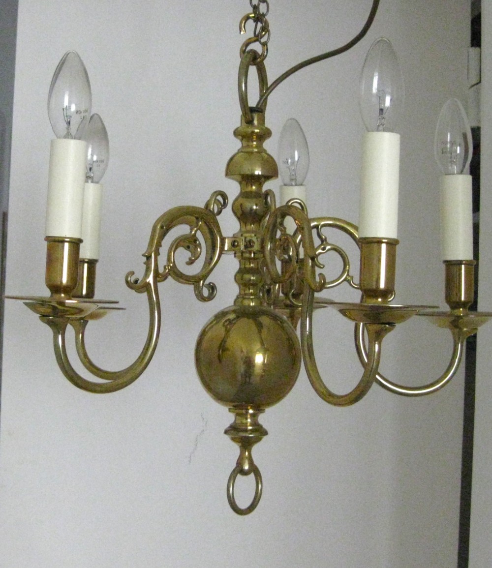 LATE VICTORIAN BRASS CHANDELIER