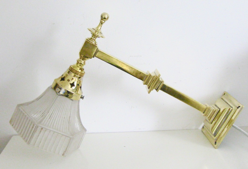 WALL LIGHT WITH ORIGINAL HOLOPHANE SHADE