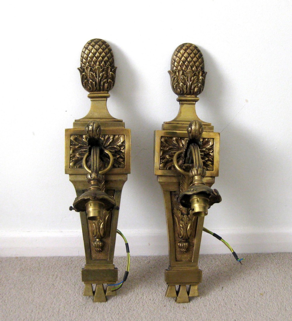  VICTORIAN WALL LIGHTS WITH HOLOPHANE SHADES