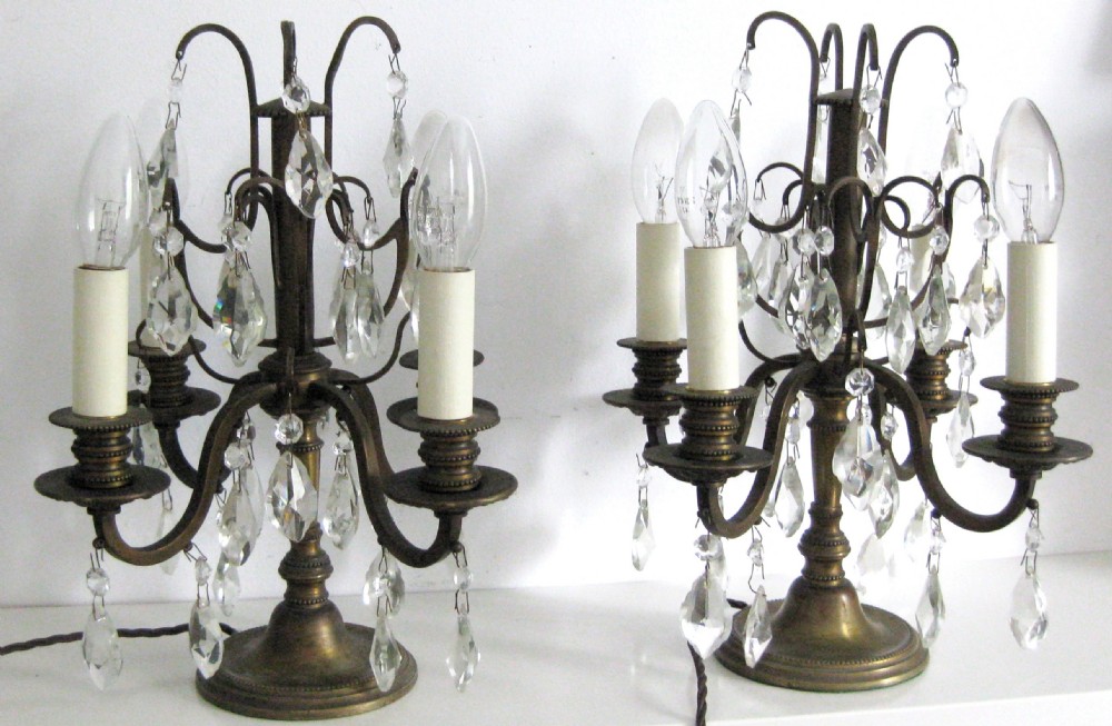 PAIR OF CANDELABRA TABLE LAMPS