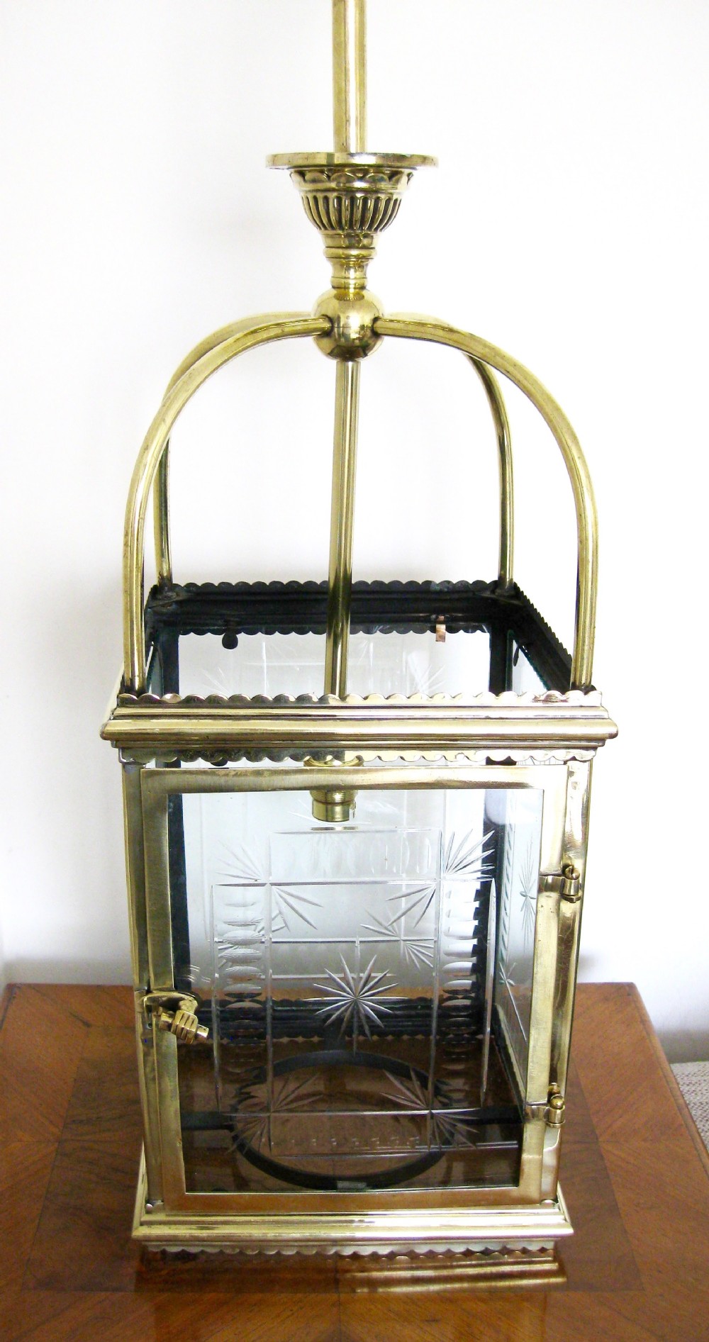 VICTORIAN BRASS HALL LANTERN
